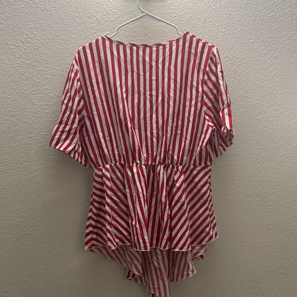 Red and White Striped Blouse - Picture 2 of 2